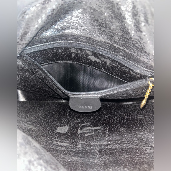 Gucci Black Suede Shoulder Bag with Bamboo Handle - Picture 10 of 11